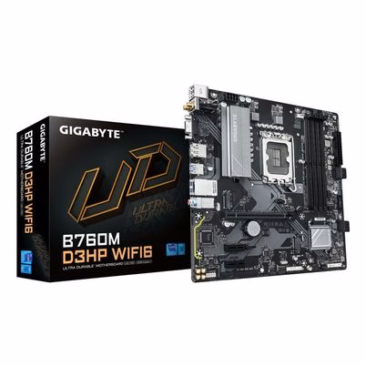 Tarjeta Madre Gigabyte B760M D3HP en Color Negro con Socket LGA1700, Soporte DDR5 Hasta 192GB y WiFi 6 Integrado